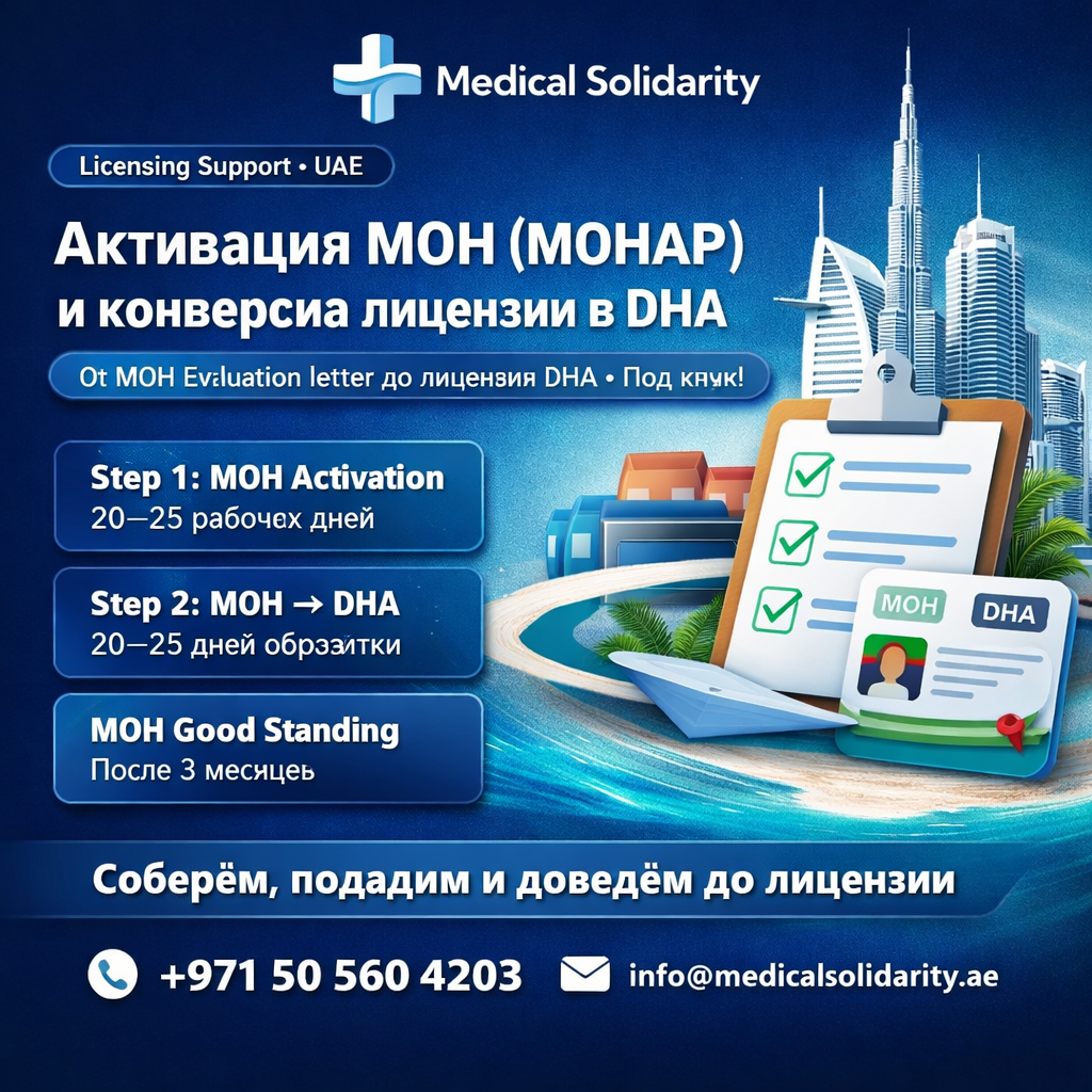 Активация MOH (MOHAP) и конверсия лицензии в DHA