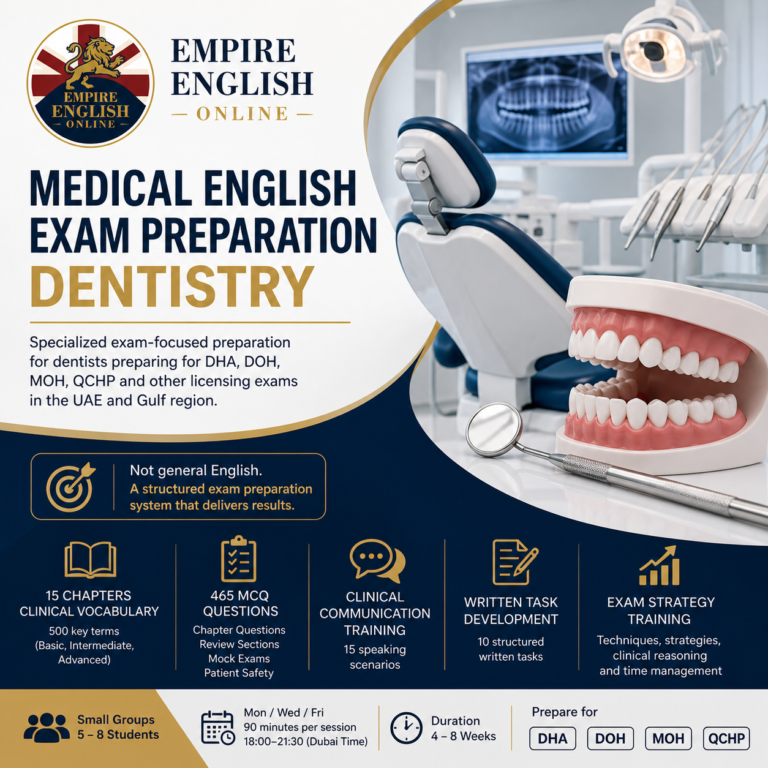 Medical English Exam Preparation — Dentistry